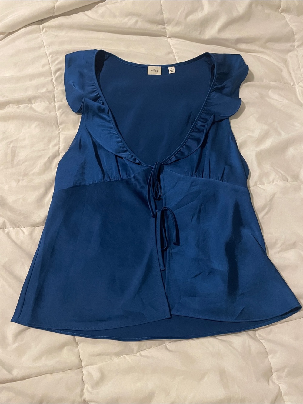Aritzia Blue Satin Top